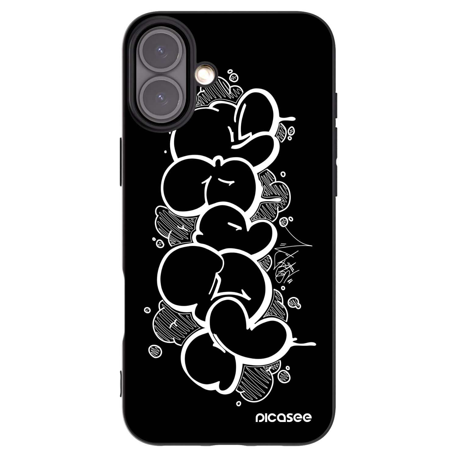 Picasee silikónový čierny obal pre Apple iPhone 16 Plus - Throw UP