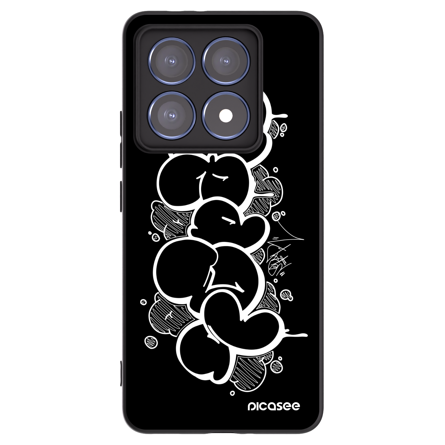 Picasee silikónový čierny obal pre Xiaomi 14T Pro - Throw UP