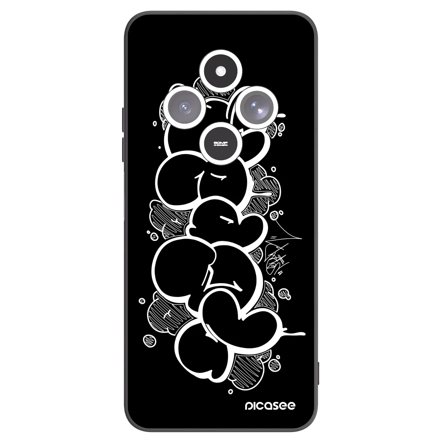 Picasee silikónový čierny obal pre Xiaomi Redmi 14C - Throw UP