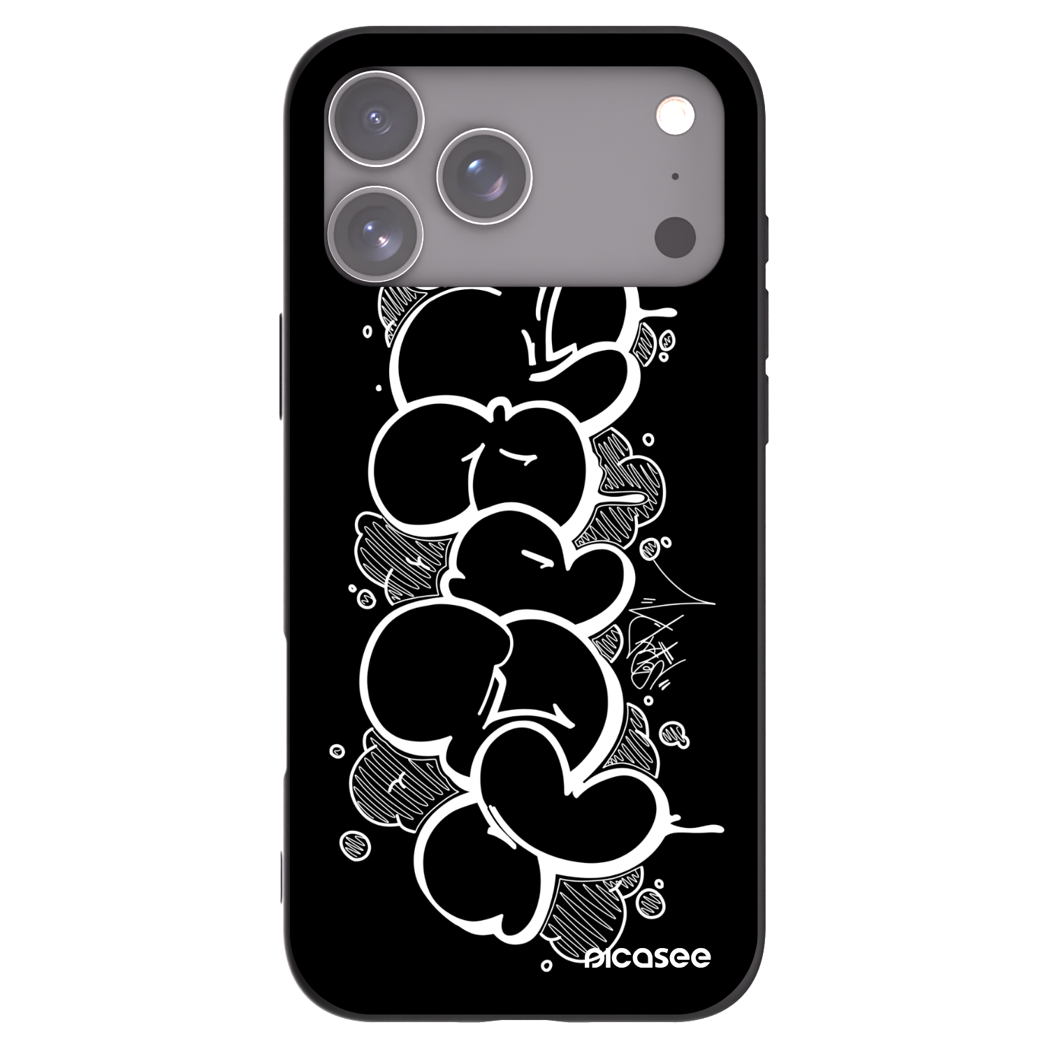 Picasee silikónový čierny obal pre Apple iPhone 17 Pro Max - Throw UP