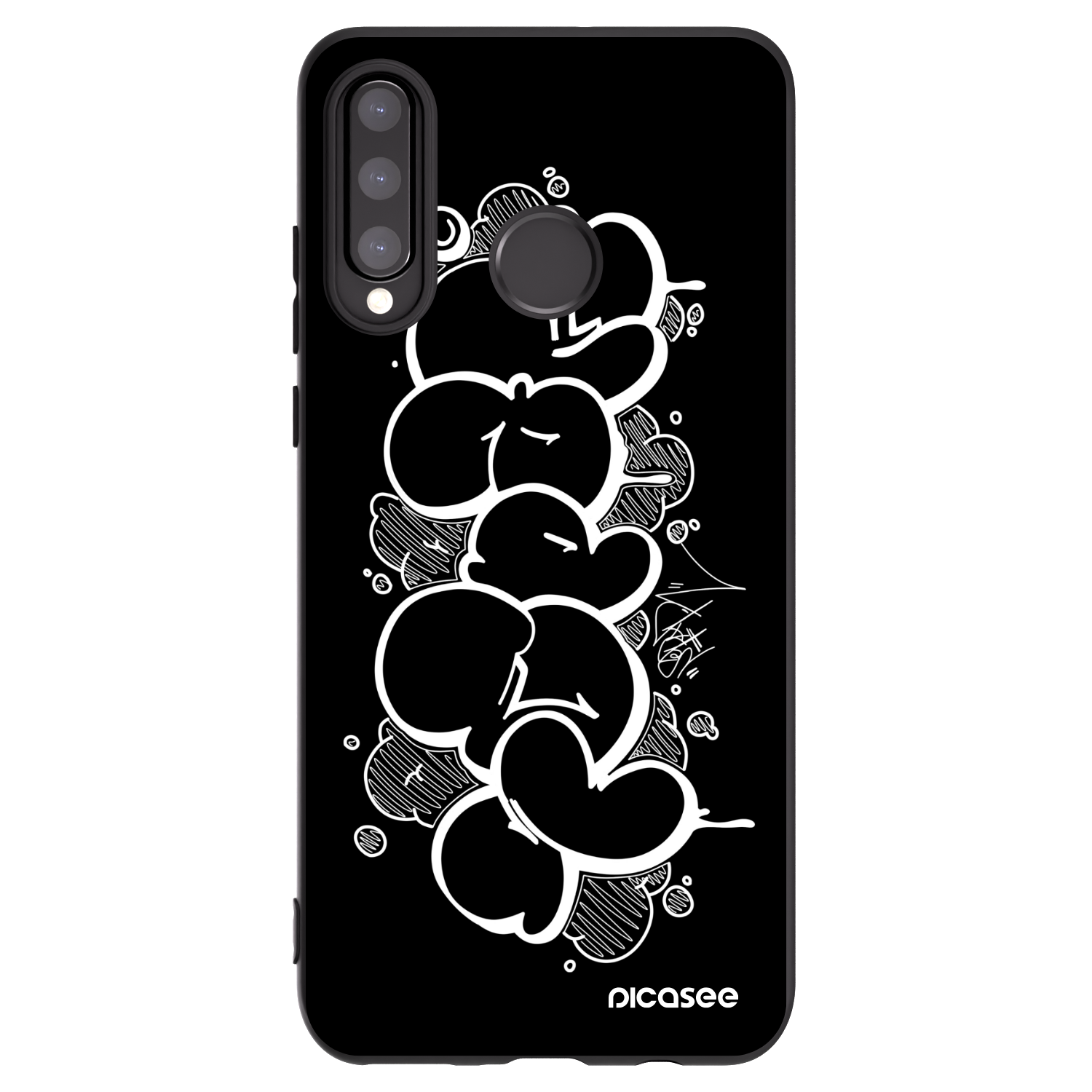 Picasee silikónový čierny obal pre Huawei P30 Lite - Throw UP