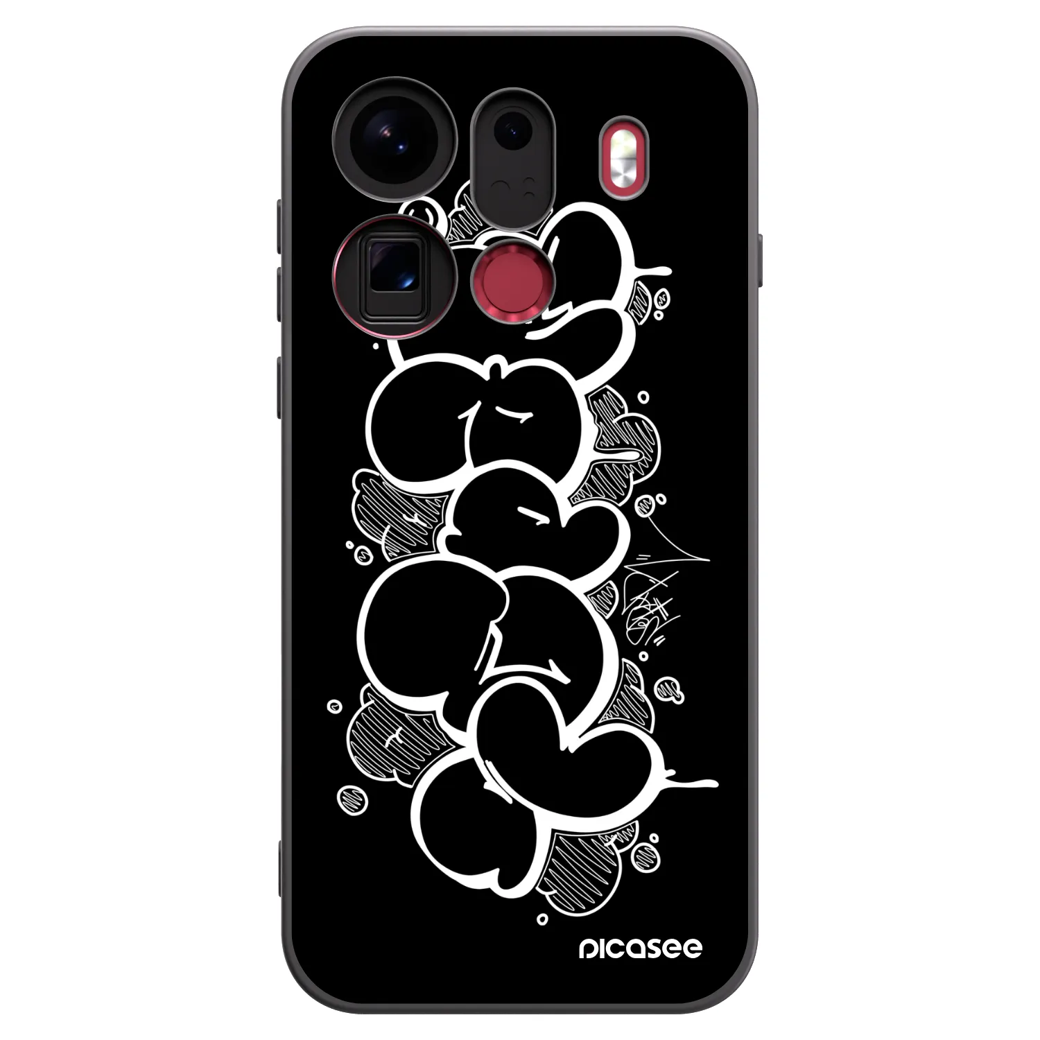 Picasee silikónový čierny obal pre OPPO Find X9 Pro - Throw UP