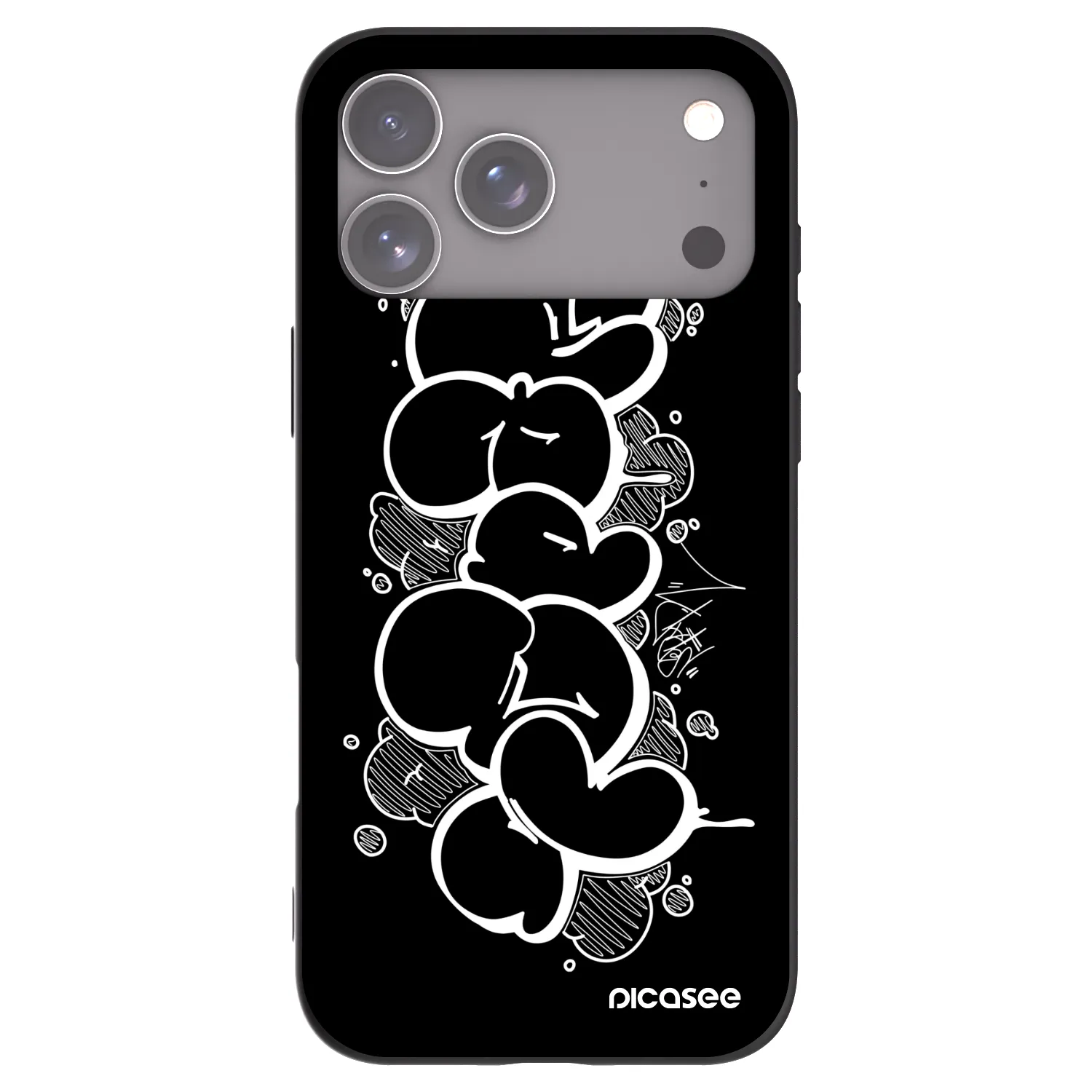 Picasee silikónový čierny obal pre Apple iPhone 18 Pro Max - Throw UP