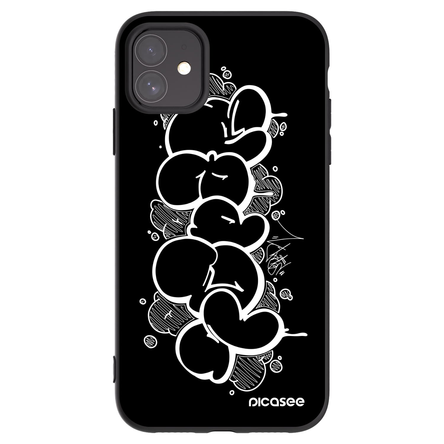 Picasee silikónový čierny obal pre Apple iPhone 11 - Throw UP