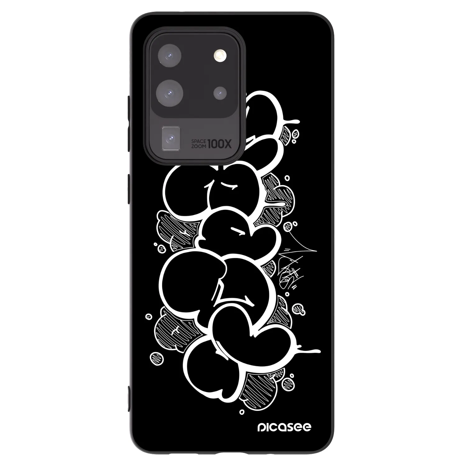 Picasee silikónový čierny obal pre Samsung Galaxy S20 Ultra 5G G988F - Throw UP