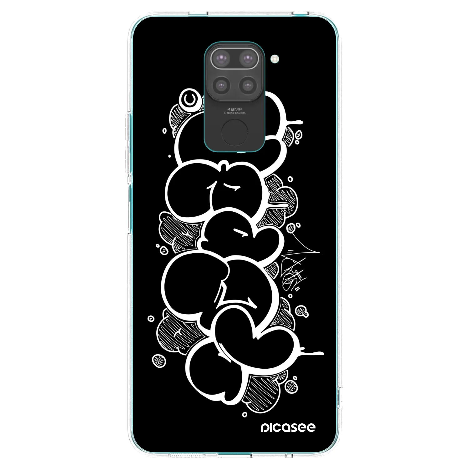Picasee silikónový čierny obal pre Xiaomi Redmi Note 9 - Throw UP