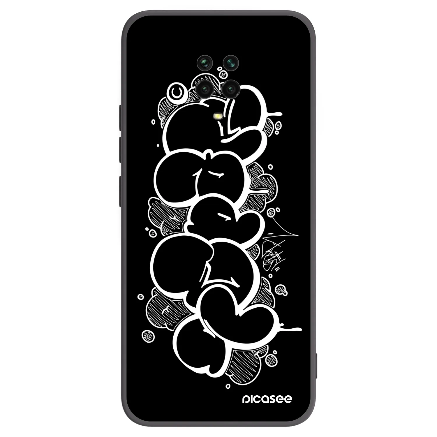 Picasee silikónový čierny obal pre Xiaomi Redmi Note 9S - Throw UP
