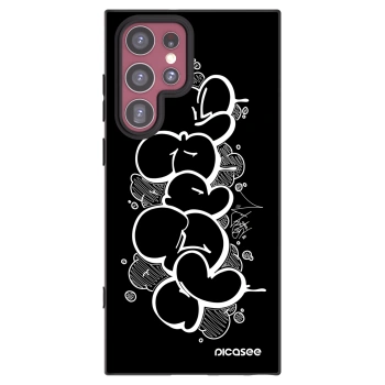 Picasee silikónový čierny obal pre Samsung Galaxy S22 Ultra 5G - Throw UP