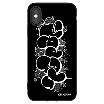 Picasee silikónový čierny obal pre Apple iPhone X/XS - Throw UP