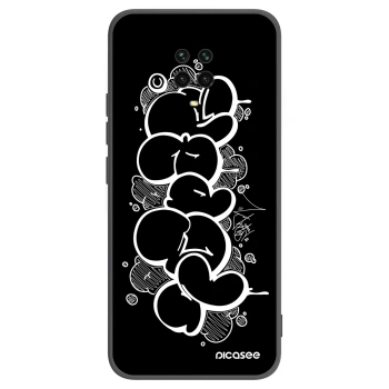 Picasee silikónový čierny obal pre Xiaomi Redmi Note 9 Pro - Throw UP