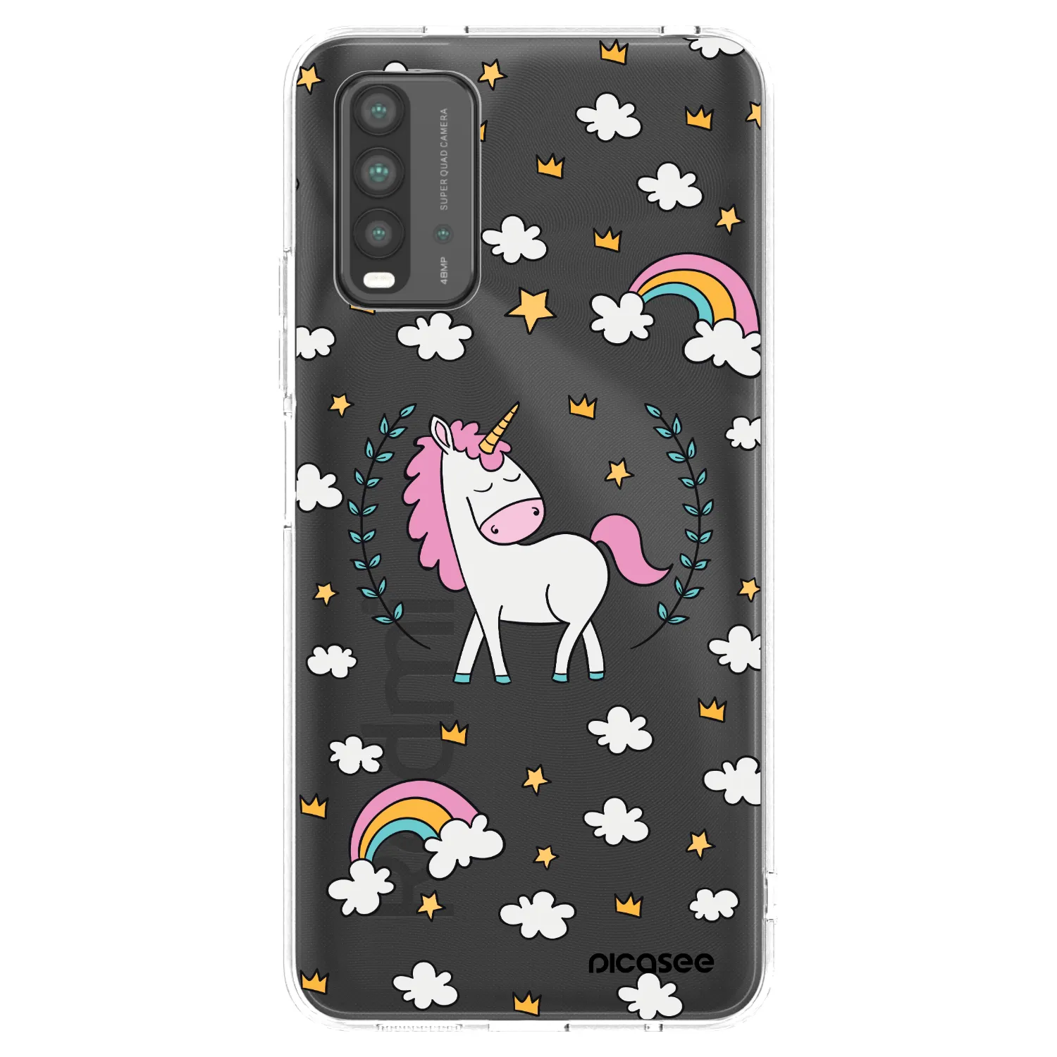 Picasee silikónový prehľadný obal pre Xiaomi Redmi 9T - Unicorn hviezdne nebo