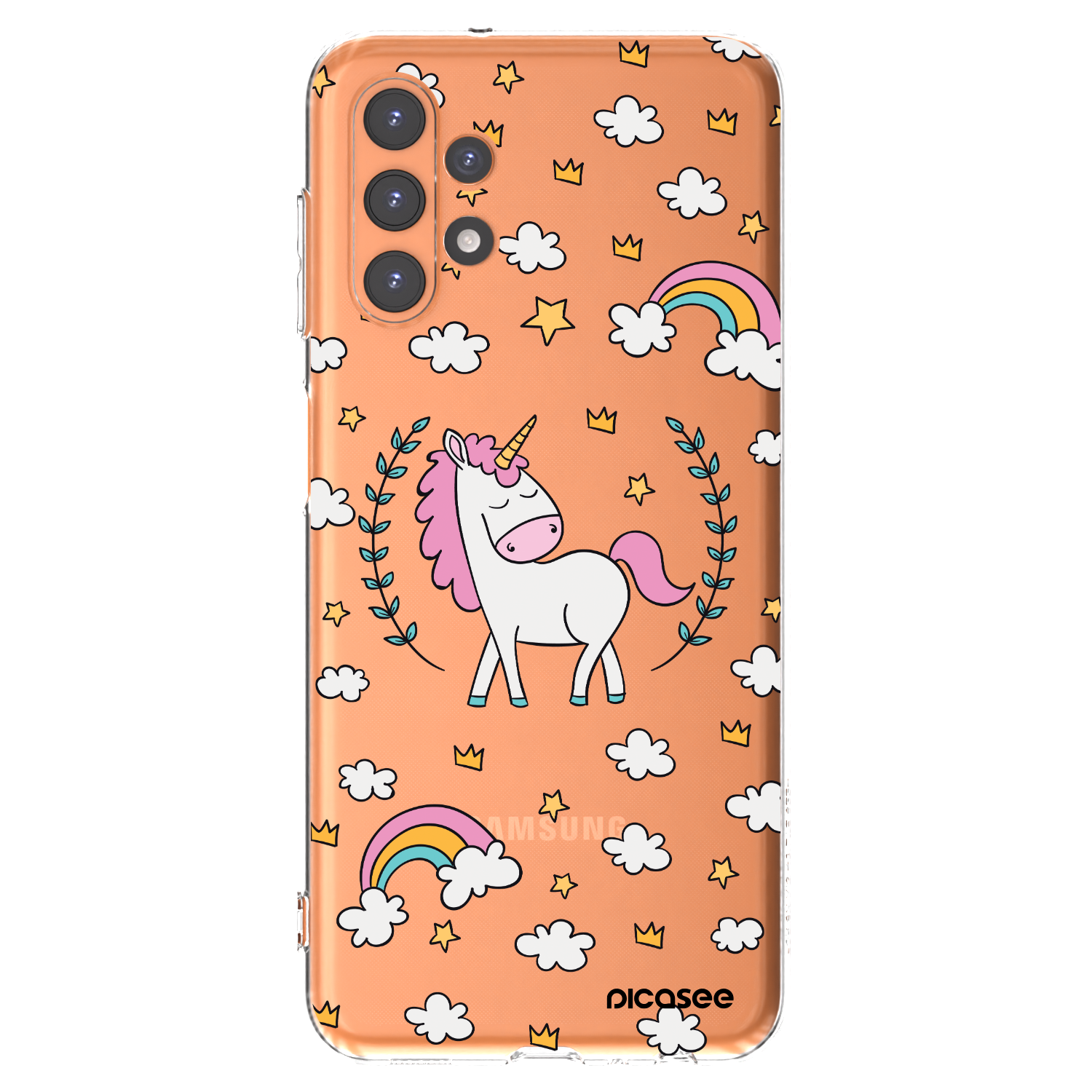 Picasee silikónový prehľadný obal pre Samsung Galaxy A13 4G A135 - Unicorn hviezdne nebo