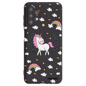 Picasee silikónový čierny obal pre Samsung Galaxy A13 4G A135 - Unicorn hviezdne nebo