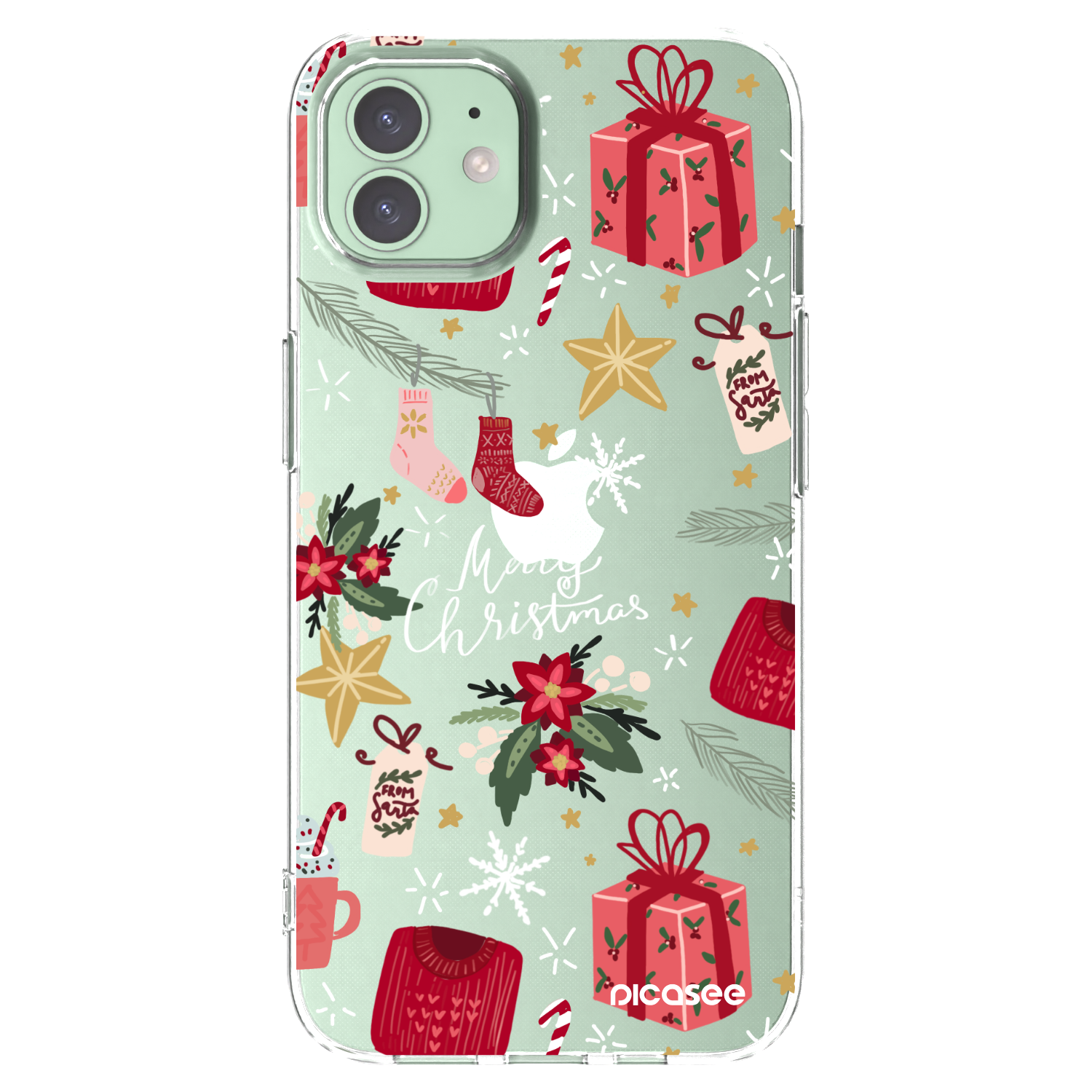Picasee silikónový prehľadný obal pre Apple iPhone 12 - Christmas