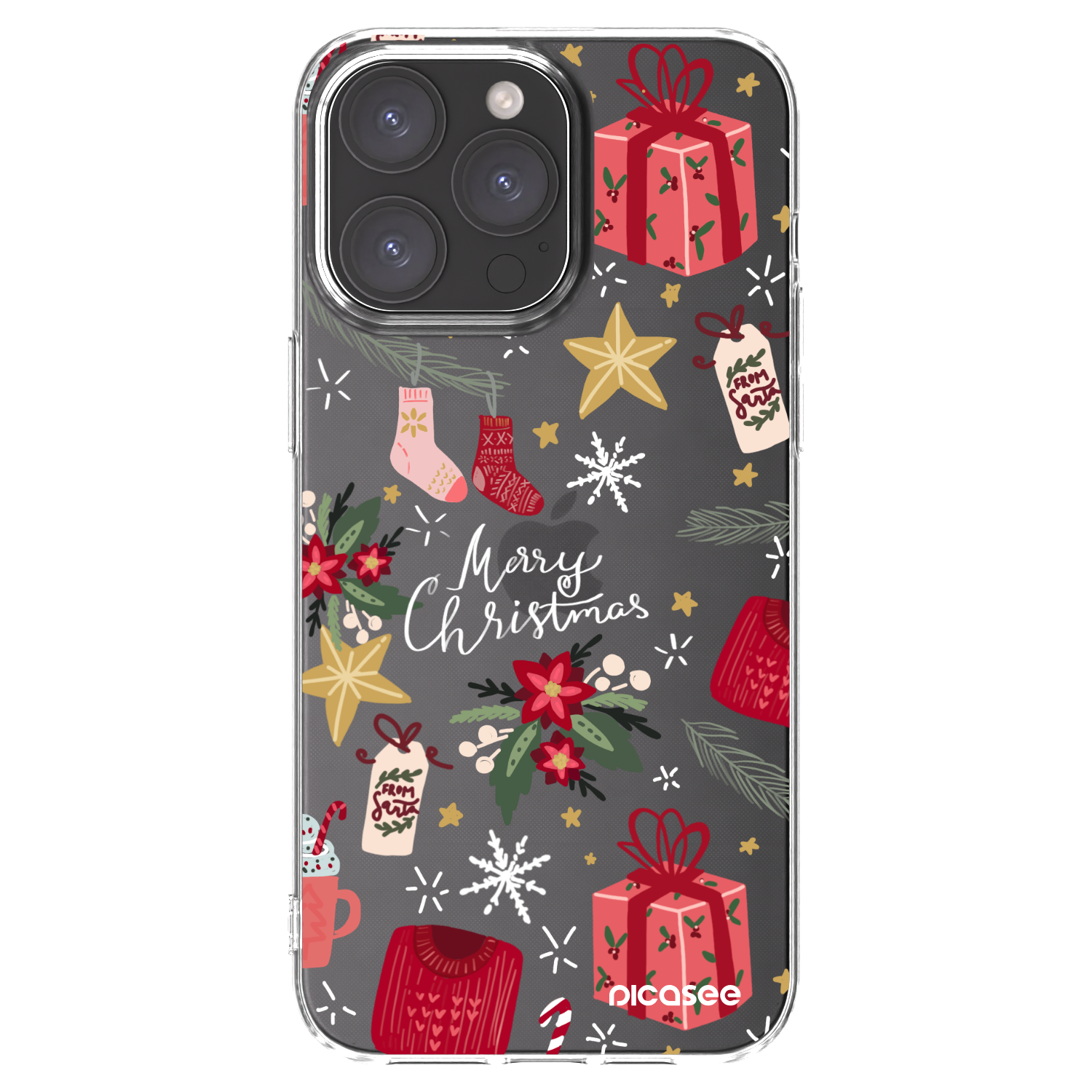 Picasee silikónový prehľadný obal pre Apple iPhone 15 Pro Max - Christmas