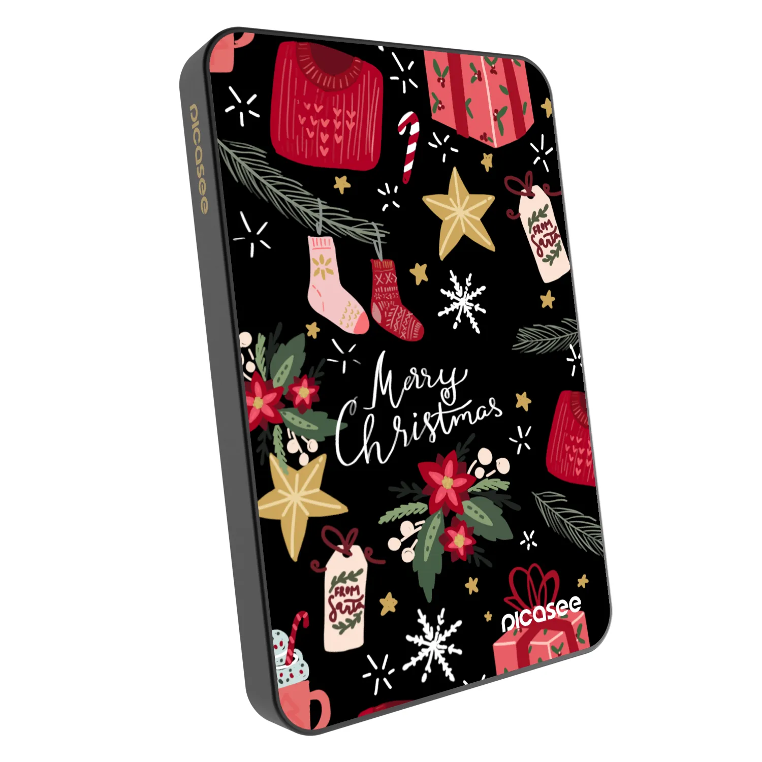 Picasee Powerbanka s MagSafe 5 000 mAh Šedá - Christmas
