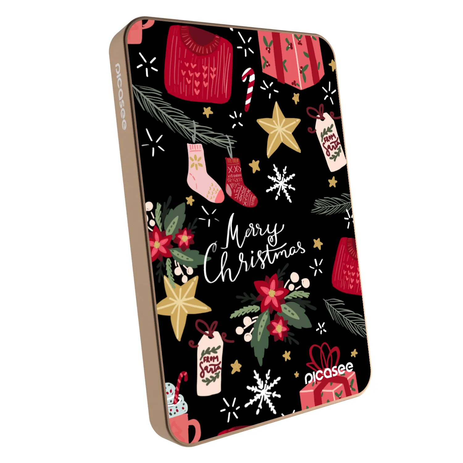 Picasee Powerbanka s MagSafe 5 000 mAh Zlatá - Christmas