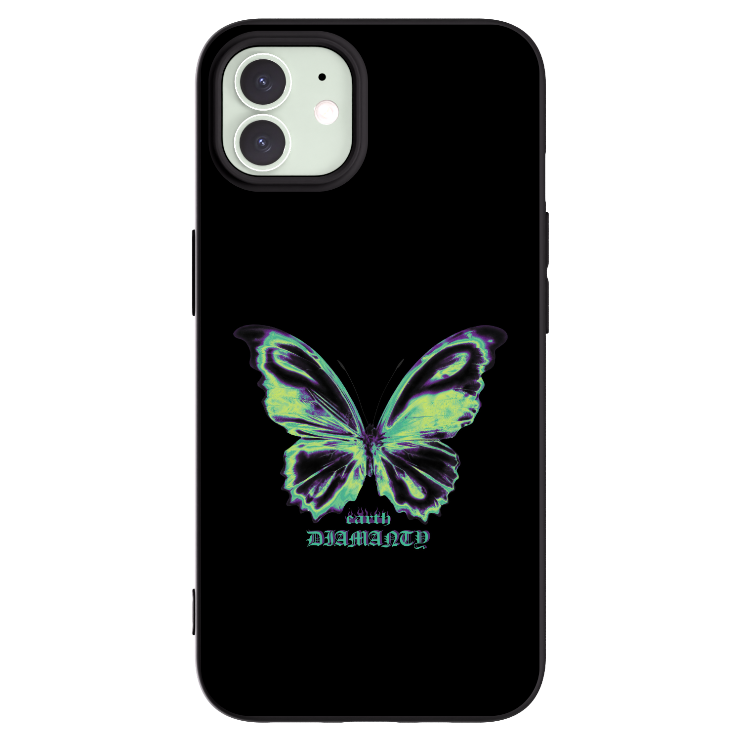 Picasee silikónový čierny obal pre Apple iPhone 12 - Diamanty Blue
