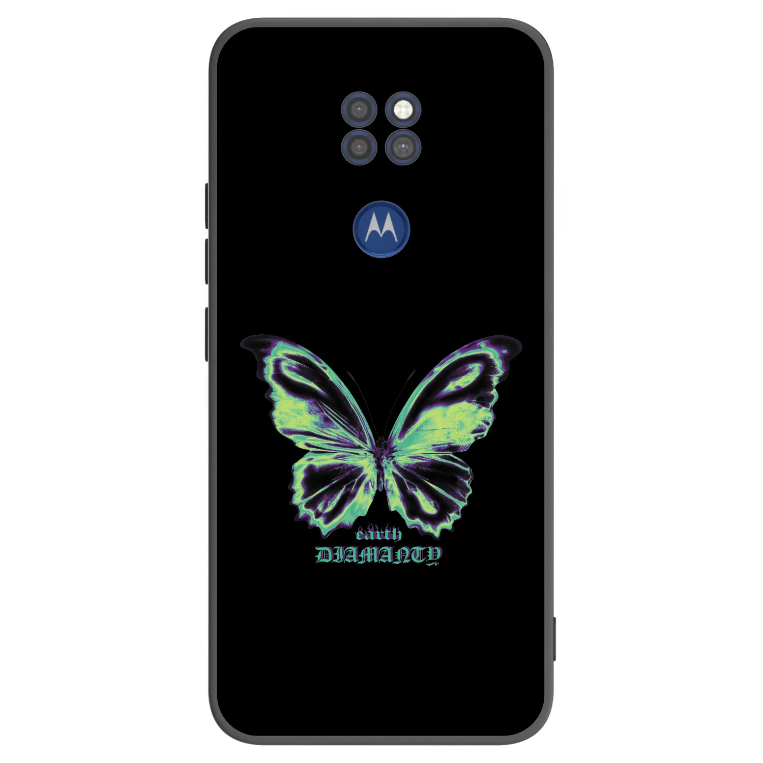 Picasee silikónový čierny obal pre Motorola Moto G9 Play - Diamanty Blue