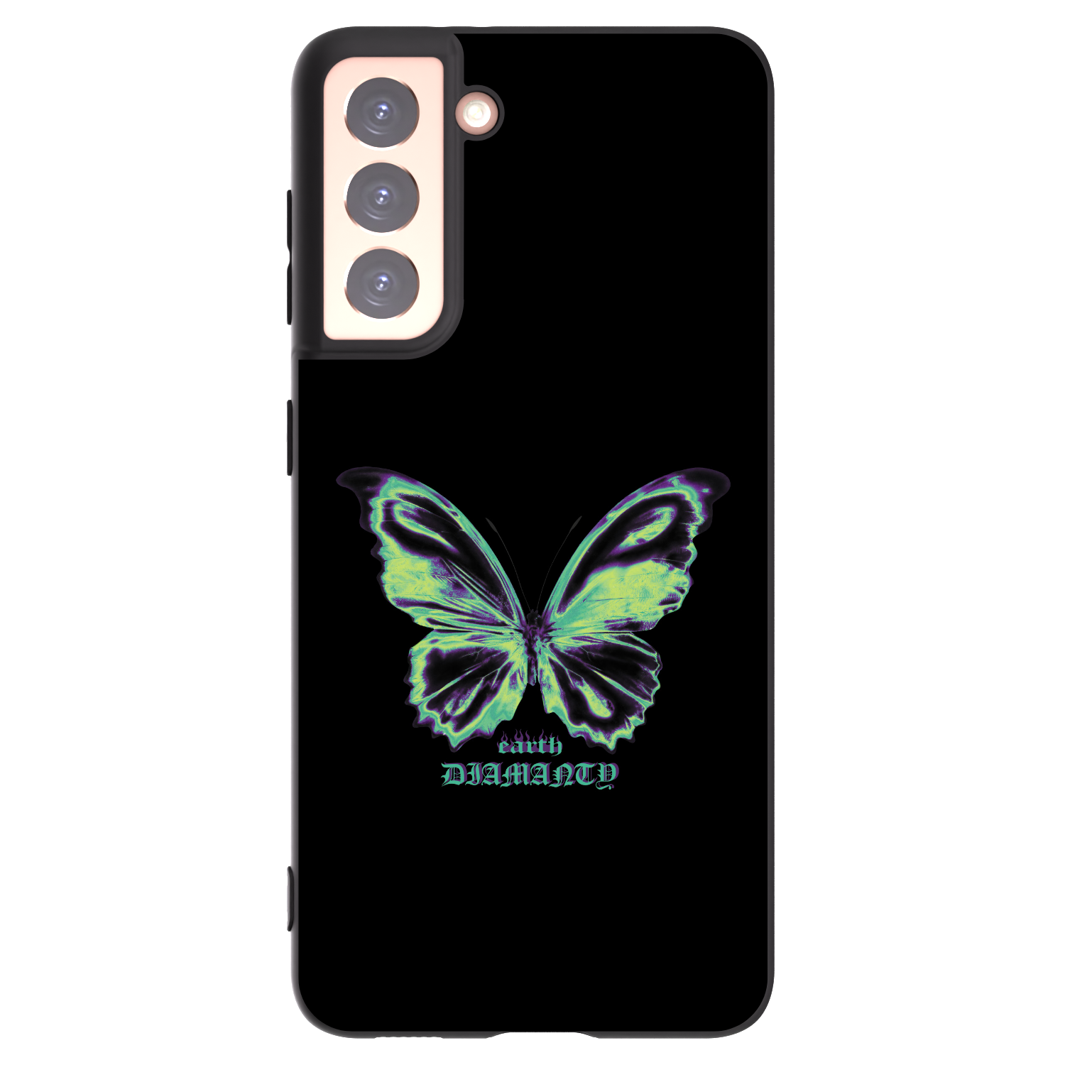 Silikónový čierny obal pre Samsung Galaxy S21 5G G991B - Diamanty Blue