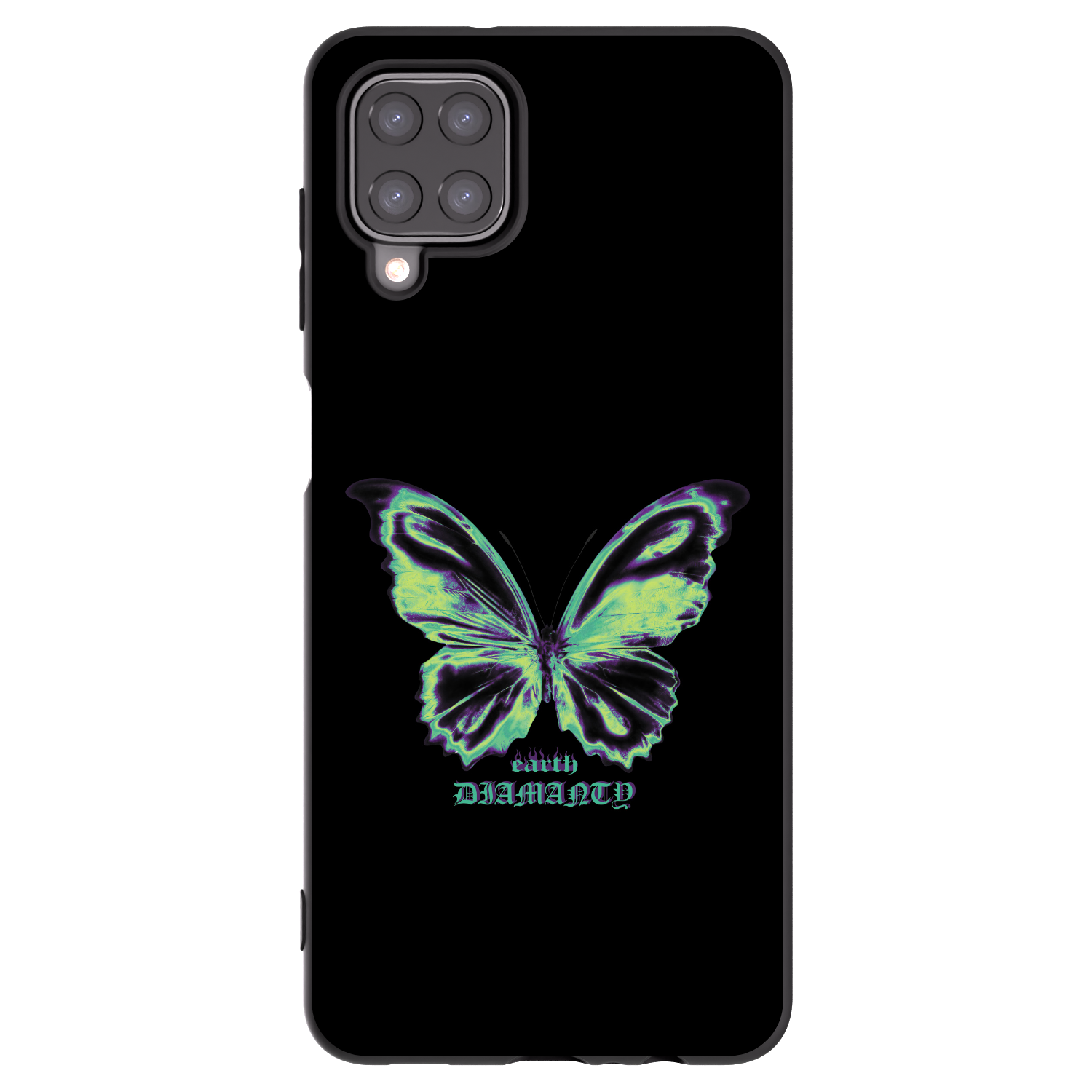 Picasee silikónový čierny obal pre Samsung Galaxy A12 A125F - Diamanty Blue