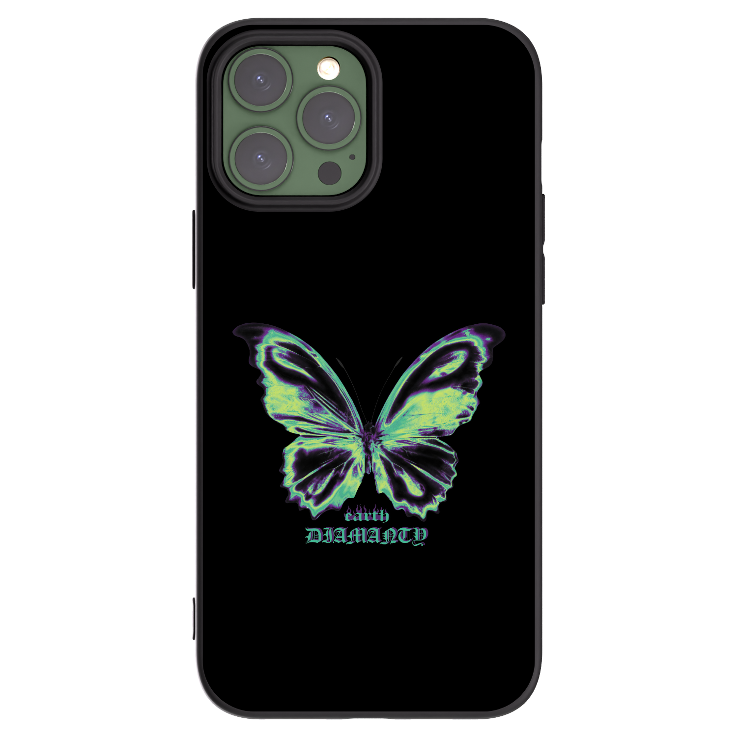 Silikónový čierny obal pre Apple iPhone 13 Pro Max - Diamanty Blue