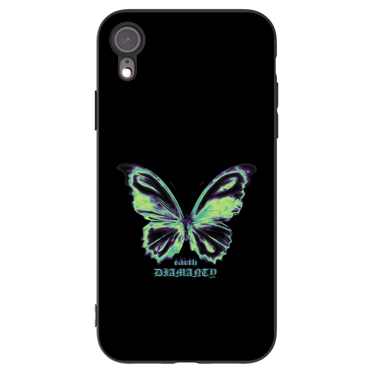 Picasee silikónový čierny obal pre Apple iPhone XR - Diamanty Blue