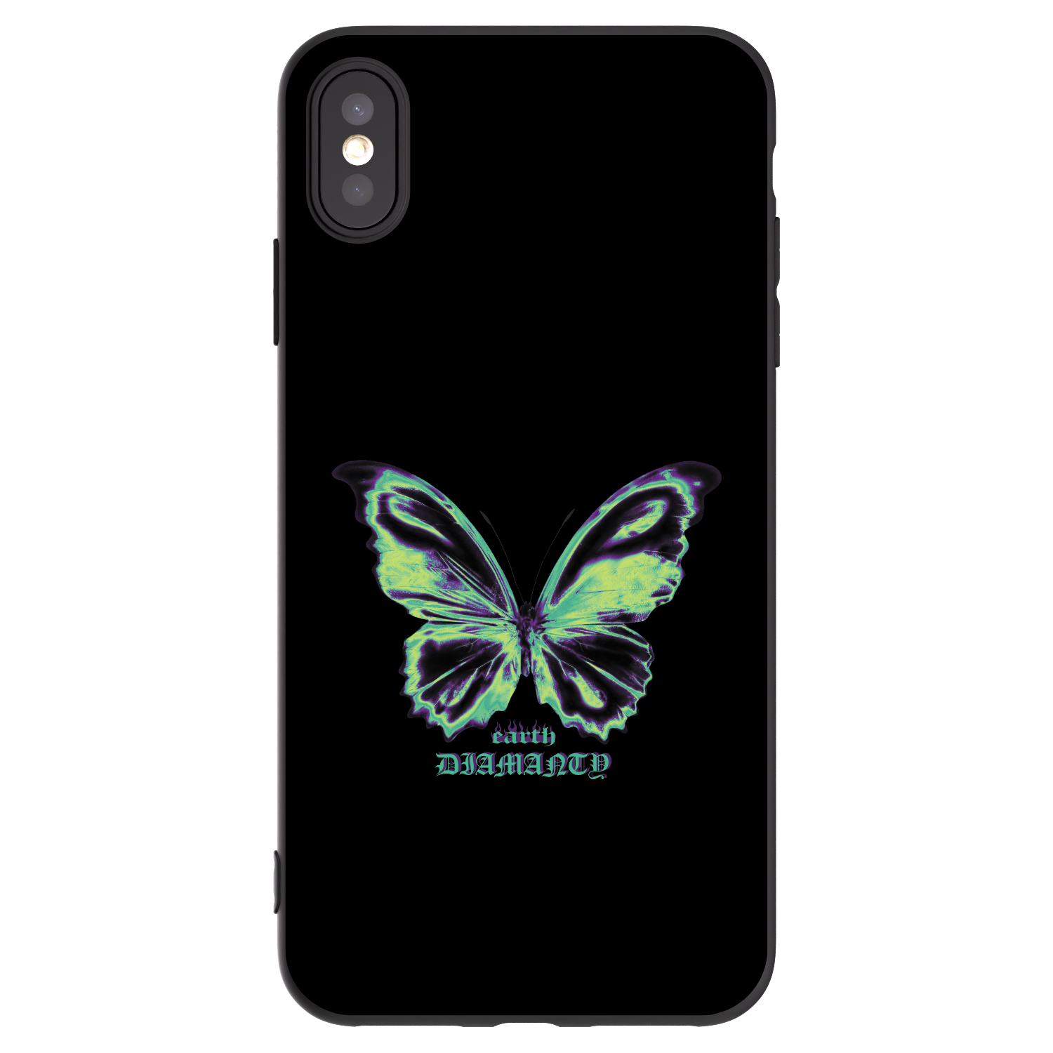 Picasee silikónový čierny obal pre Apple iPhone XS Max - Diamanty Blue