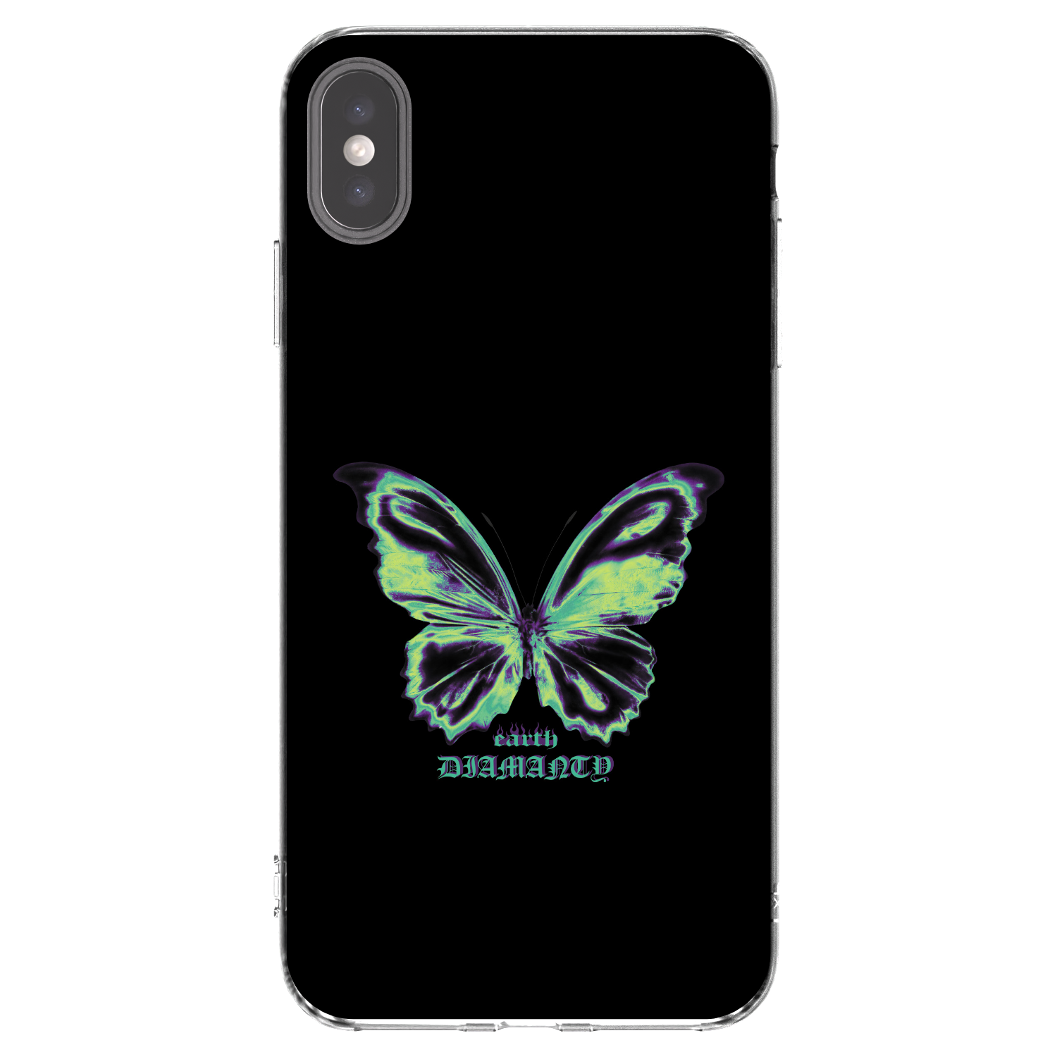Picasee silikónový prehľadný obal pre Apple iPhone XS Max - Diamanty Blue