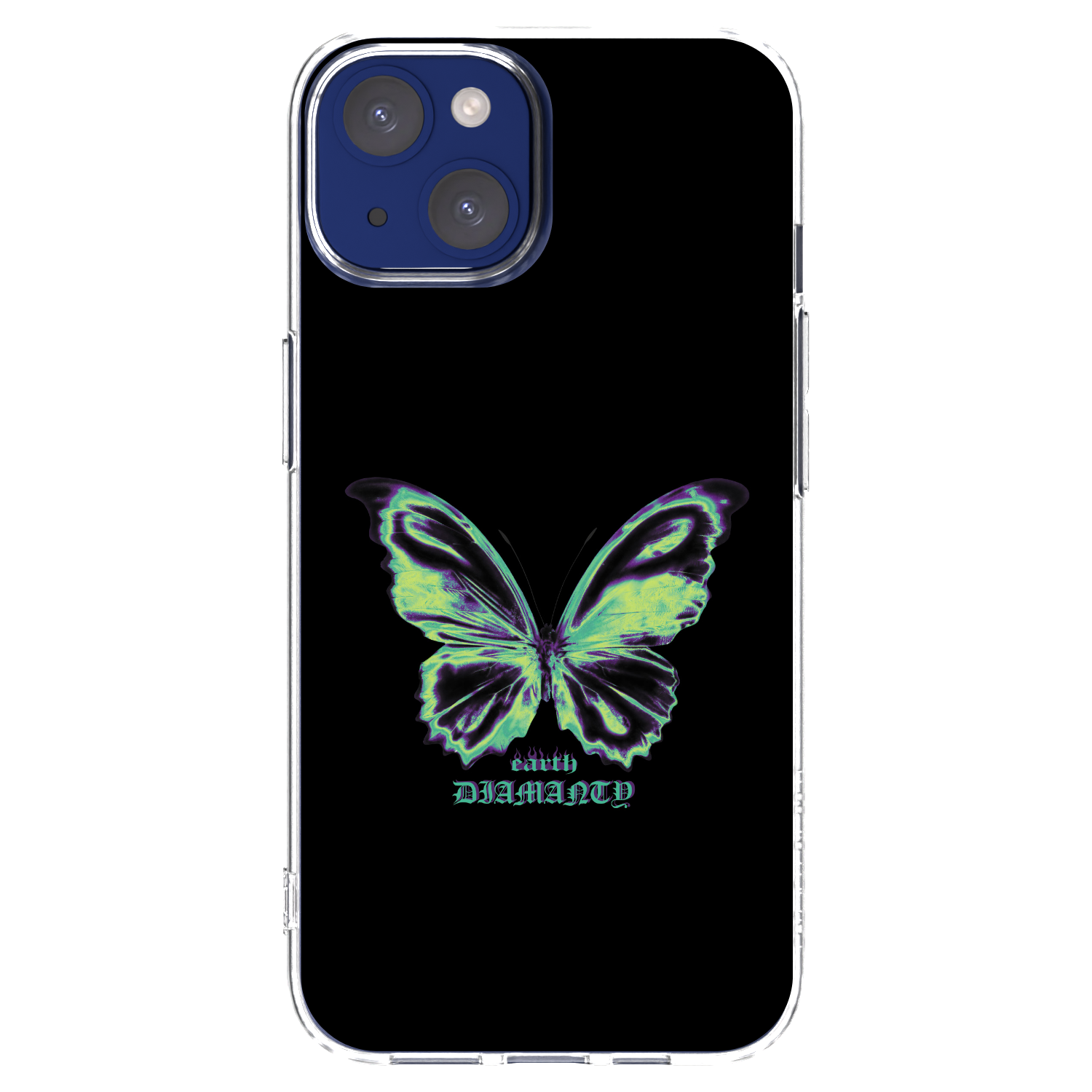 Silikónový prehľadný obal pre Apple iPhone 14 - Diamanty Blue