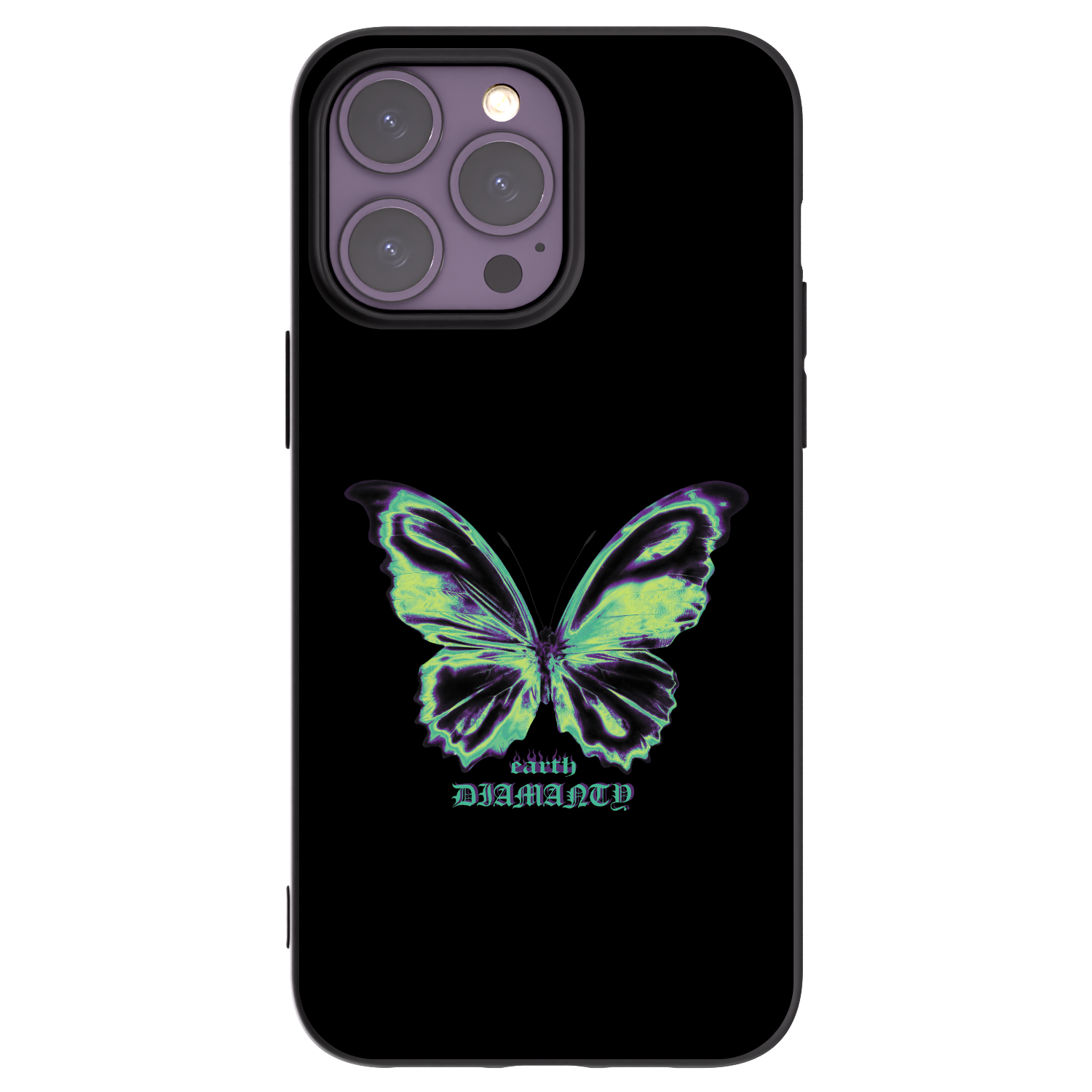Picasee silikónový čierny obal pre Apple iPhone 14 Pro Max - Diamanty Blue