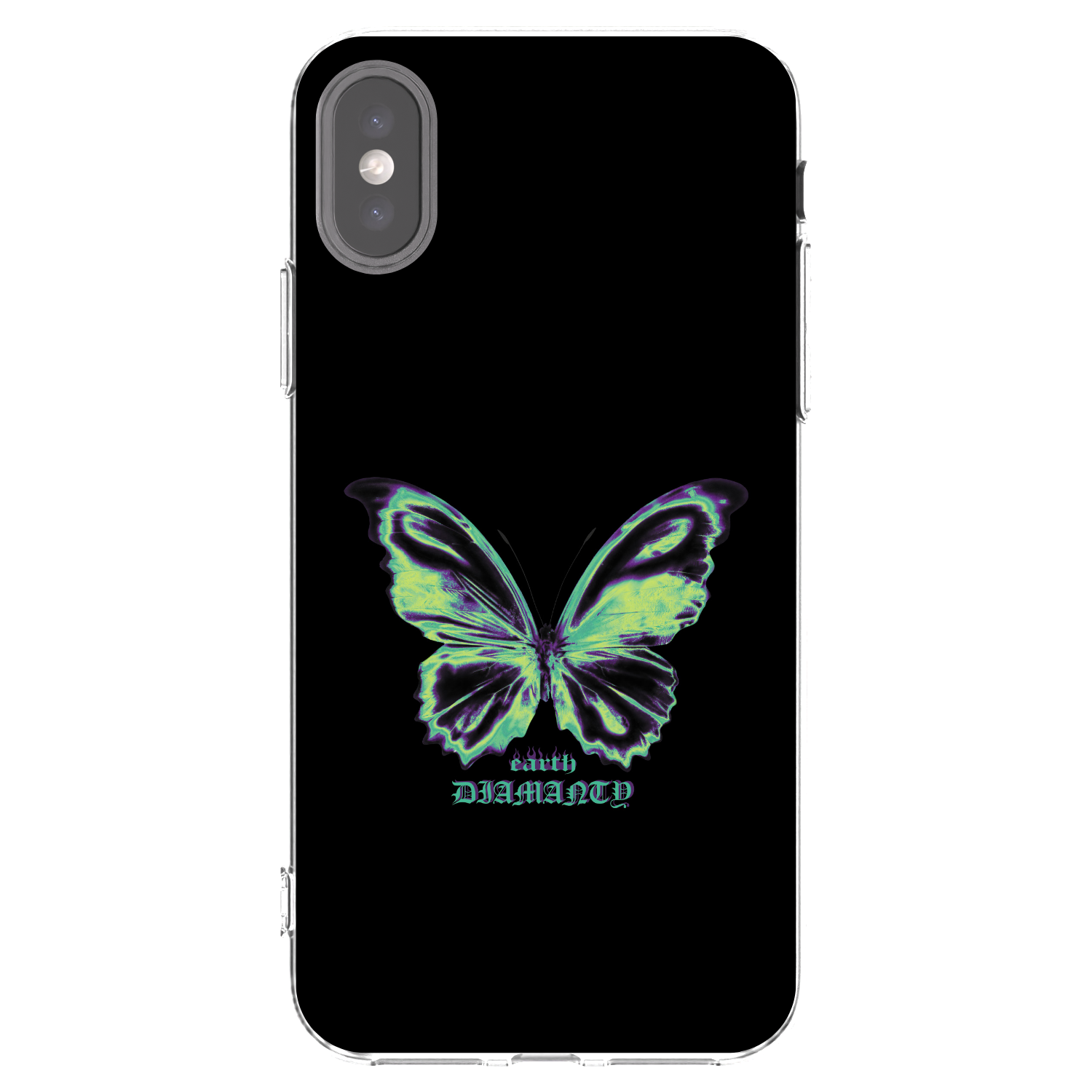 Picasee silikónový prehľadný obal pre Apple iPhone X/XS - Diamanty Blue