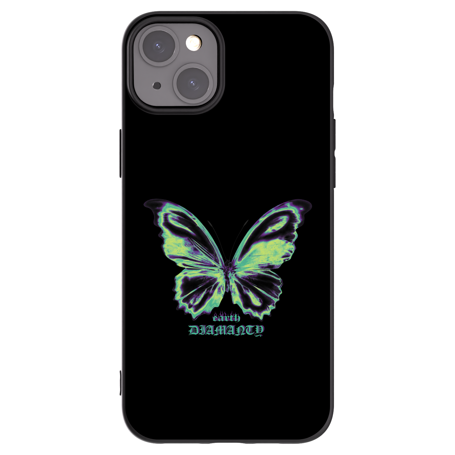 Silikónový čierny obal pre Apple iPhone 15 Plus - Diamanty Blue