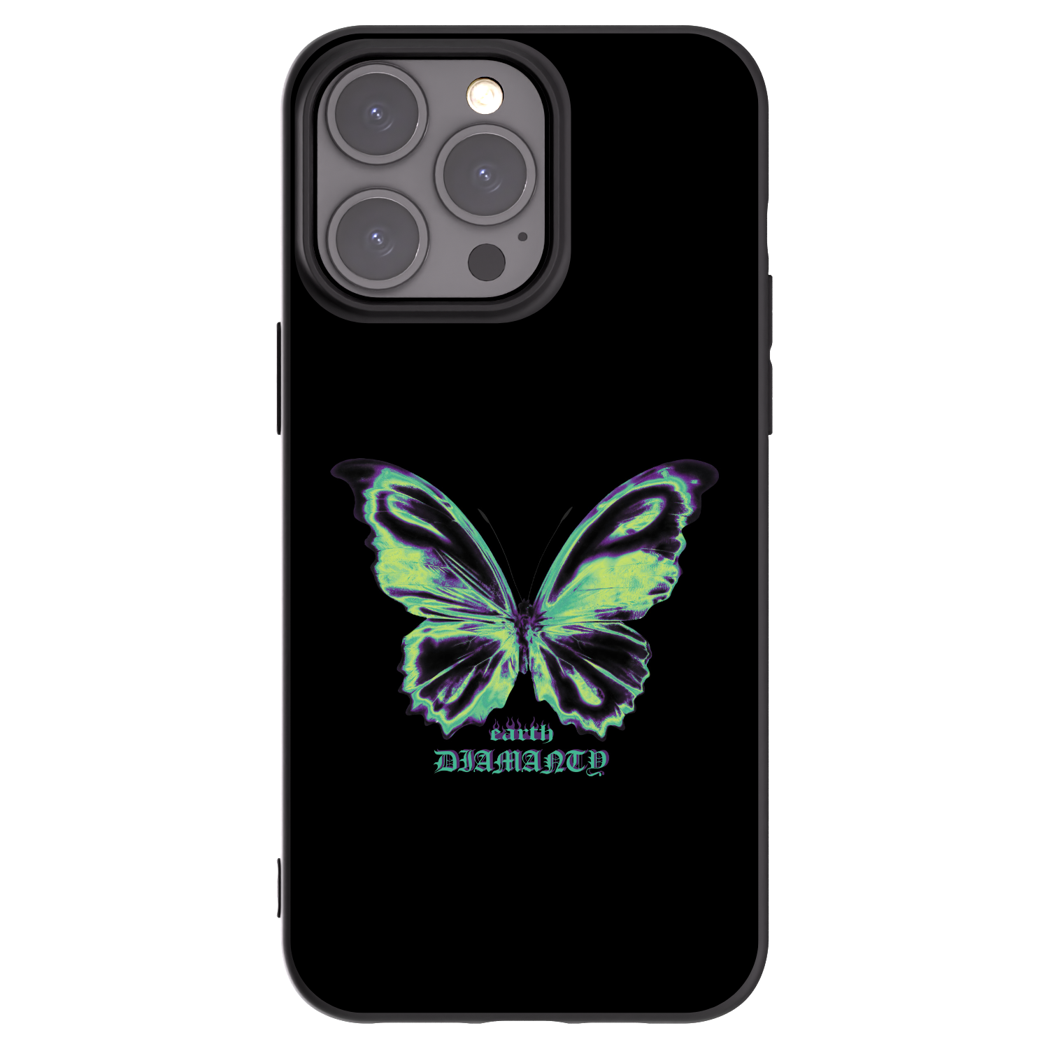 Silikónový čierny obal pre Apple iPhone 15 Pro Max - Diamanty Blue