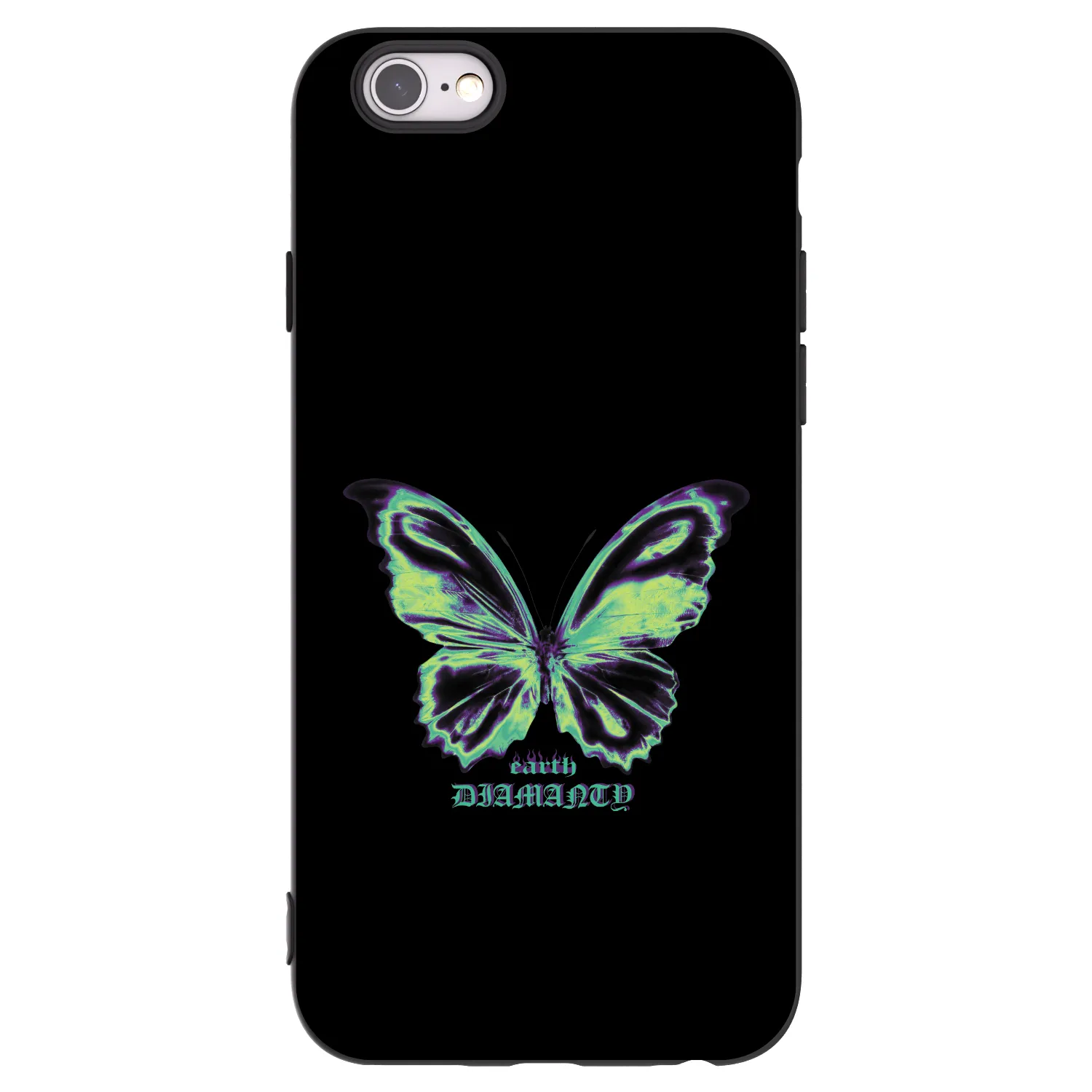 Picasee silikónový čierny obal pre Apple iPhone 6/6S - Diamanty Blue