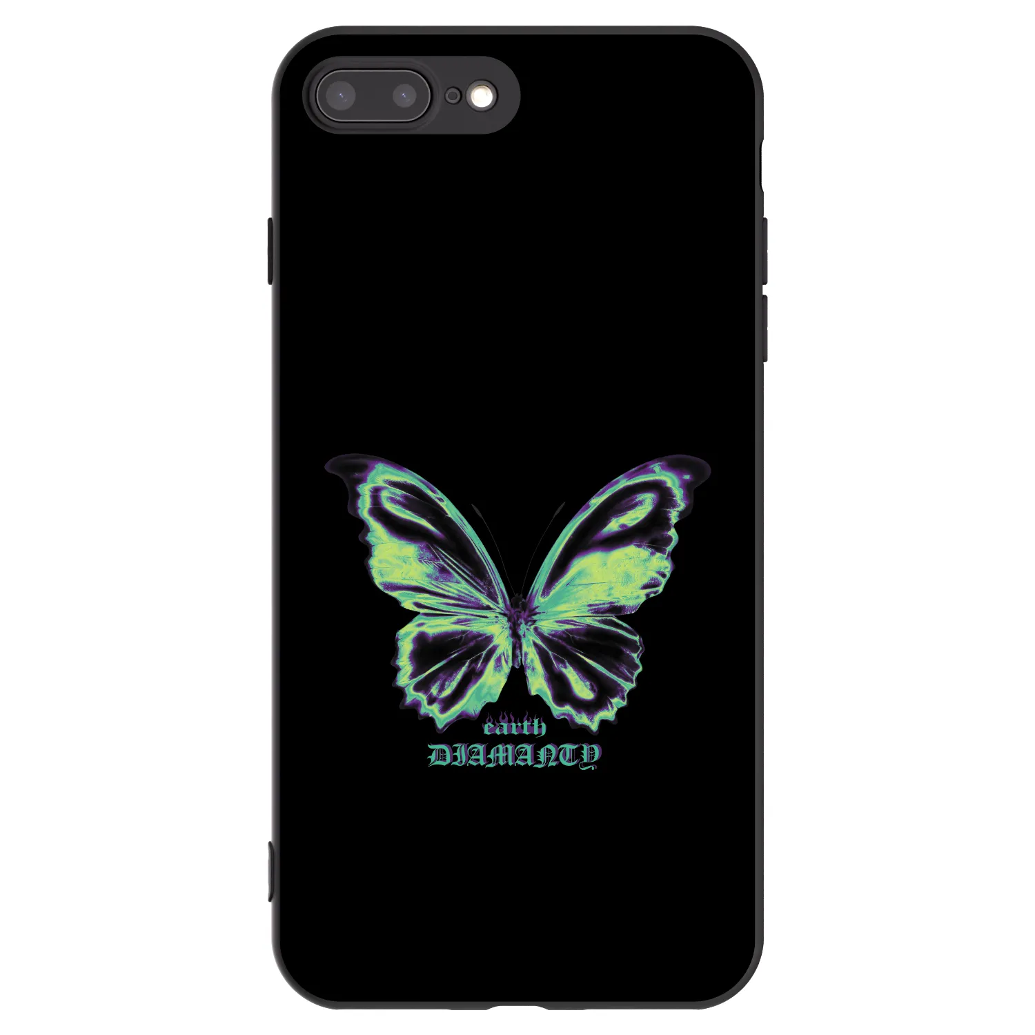 Picasee silikónový čierny obal pre Apple iPhone 7 Plus - Diamanty Blue