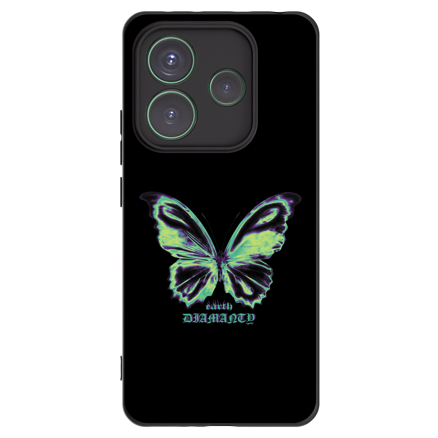 Silikónový čierny obal pre Xiaomi Redmi Note 14 5G - Diamanty Blue