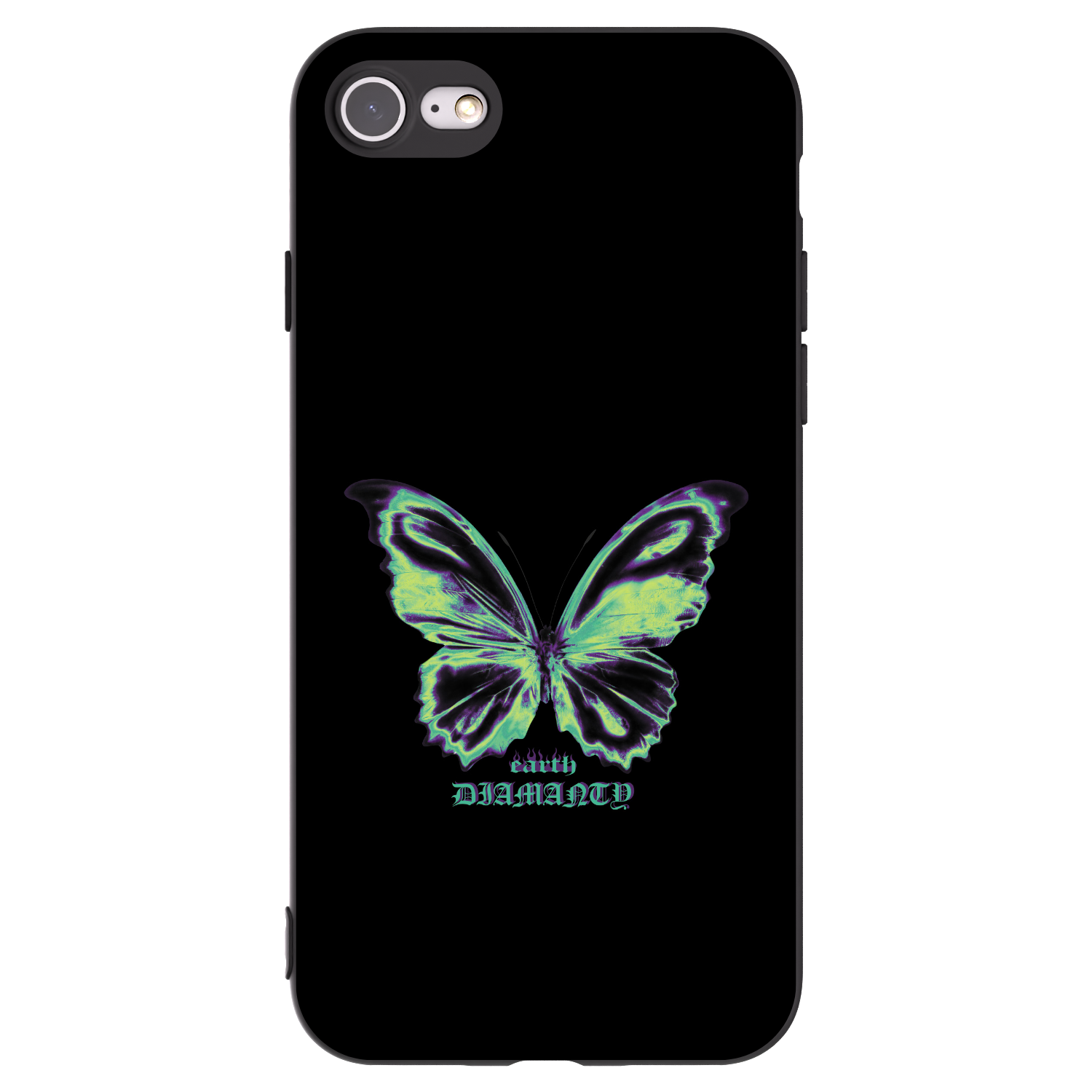 Picasee silikónový čierny obal pre Apple iPhone SE 2020 - Diamanty Blue