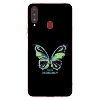 Picasee silikónový prehľadný obal pre Samsung Galaxy A20s - Diamanty Blue