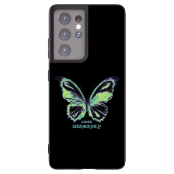 Picasee silikónový čierny obal pre Samsung Galaxy S21 Ultra 5G G998B - Diamanty Blue