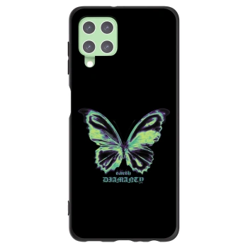 Picasee silikónový čierny obal pre Samsung Galaxy A22 A225F 4G - Diamanty Blue