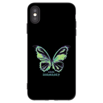 Picasee silikónový čierny obal pre Apple iPhone XS Max - Diamanty Blue