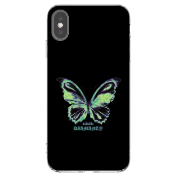 Picasee silikónový prehľadný obal pre Apple iPhone XS Max - Diamanty Blue