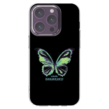 Picasee silikónový prehľadný obal pre Apple iPhone 14 Pro - Diamanty Blue