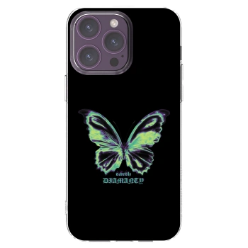 Picasee silikónový prehľadný obal pre Apple iPhone 14 Pro Max - Diamanty Blue