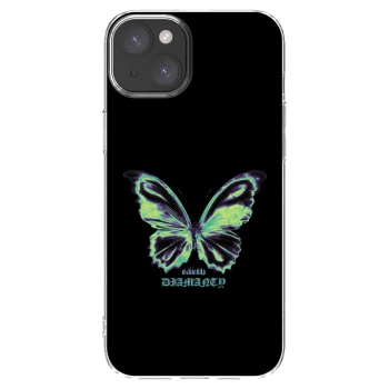 Picasee silikónový prehľadný obal pre Apple iPhone 15 Plus - Diamanty Blue