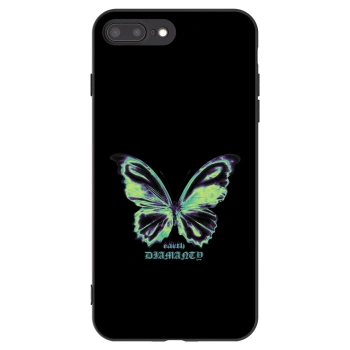 Picasee silikónový čierny obal pre Apple iPhone 8 Plus - Diamanty Blue