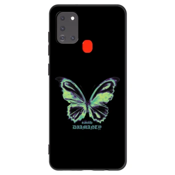 Picasee silikónový čierny obal pre Samsung Galaxy A21s - Diamanty Blue
