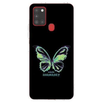 Picasee silikónový prehľadný obal pre Samsung Galaxy A21s - Diamanty Blue