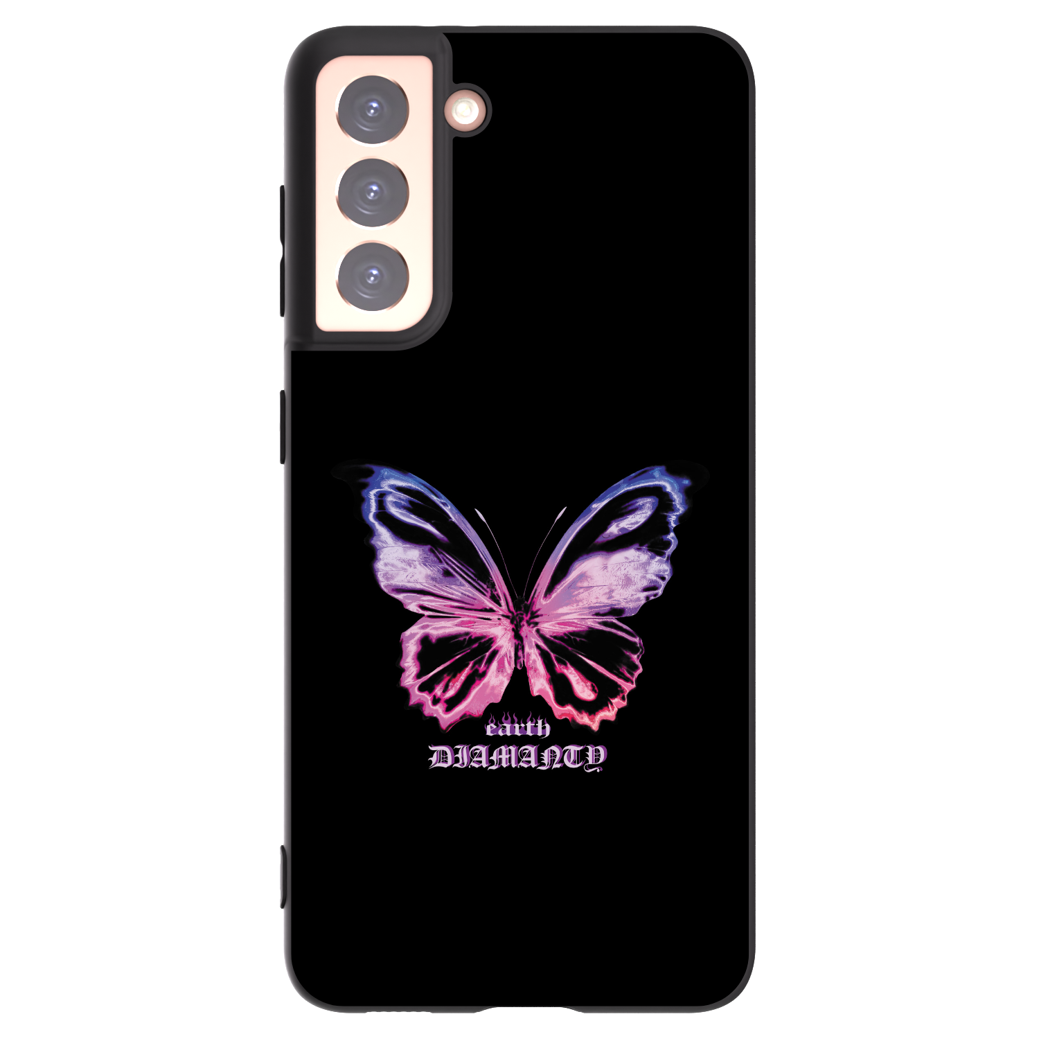 Silikónový čierny obal pre Samsung Galaxy S21 5G G991B - Diamanty Purple